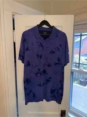 Fabletics Men's Purple Tie-Dye Polo Shirt